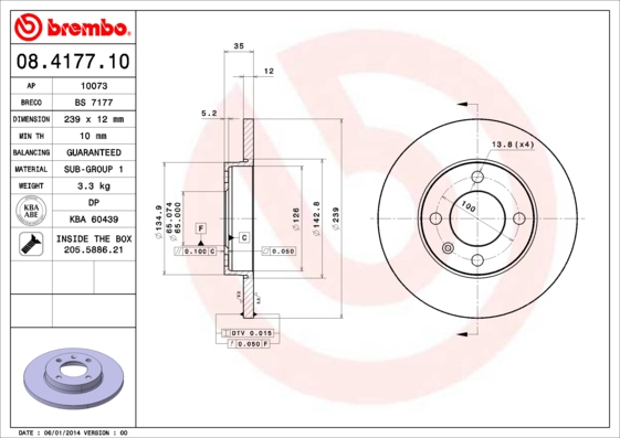 Remschijven Brembo 08.4177.10