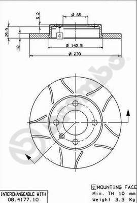 Remschijven Brembo 08.4177.75