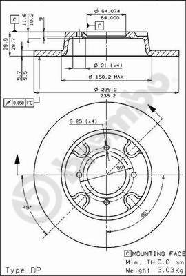 Remschijven Brembo 08.4413.10