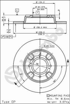 Remschijven Brembo 08.4501.10