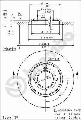 Remschijven Brembo 08.4505.20