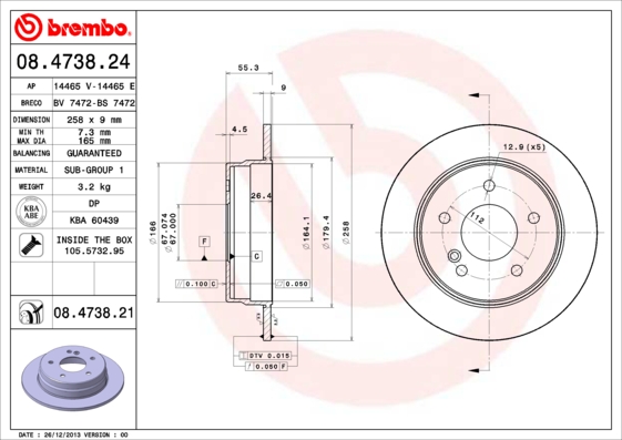 Remschijven Brembo 08.4738.21