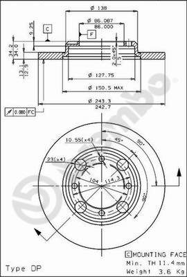 Remschijven Brembo 08.4786.10