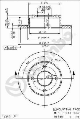 Remschijven Brembo 08.4946.20