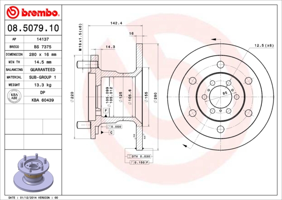 Remschijven Brembo 08.5079.10