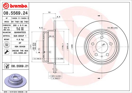 Remschijven Brembo 08.5569.21