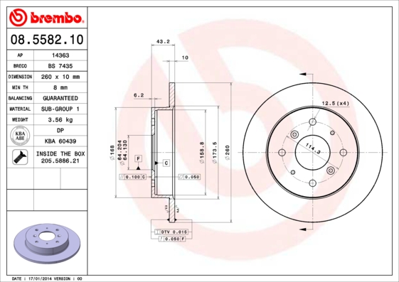 Remschijven Brembo 08.5582.10