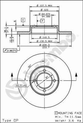 Remschijven Brembo 08.5865.10