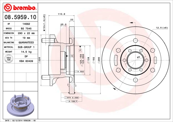 Remschijven Brembo 08.5959.10