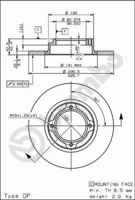 Remschijven Brembo 08.6858.10