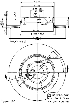 Remschijven Brembo 08.7211.76