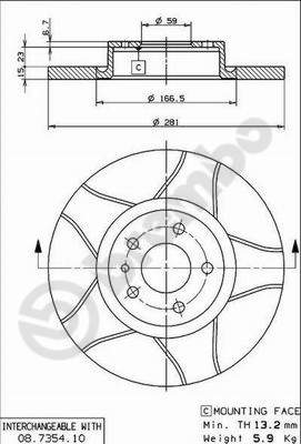 Remschijven Brembo 08.7354.75