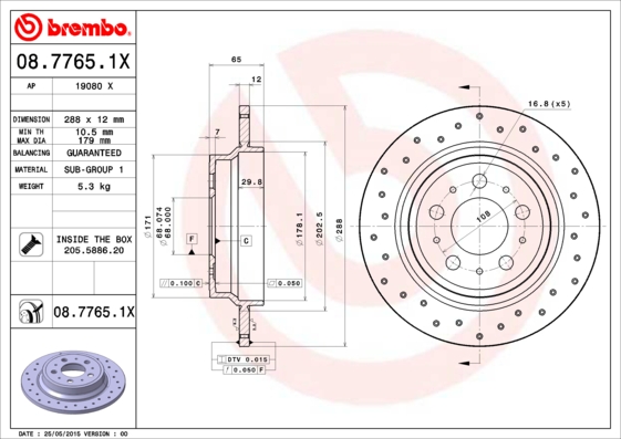 Remschijven Brembo 08.7765.1X