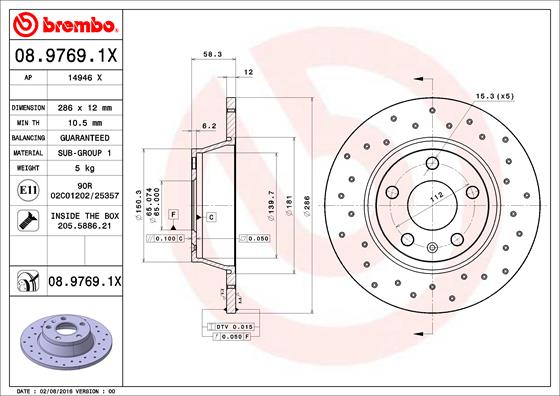 Remschijven Brembo 08.9769.1X