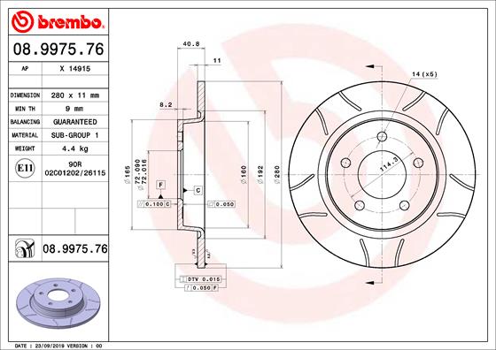 Remschijven Brembo 08.9975.76