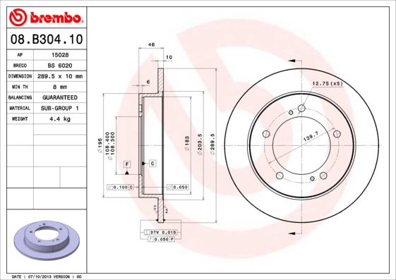 Remschijven Brembo 08.B304.10