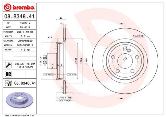 Remschijven Brembo 08.B348.41