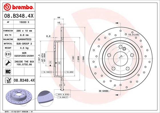 Remschijven Brembo 08.B348.4X