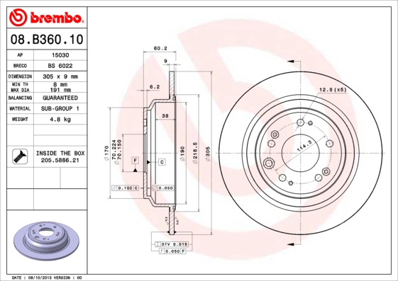 Remschijven Brembo 08.B360.10