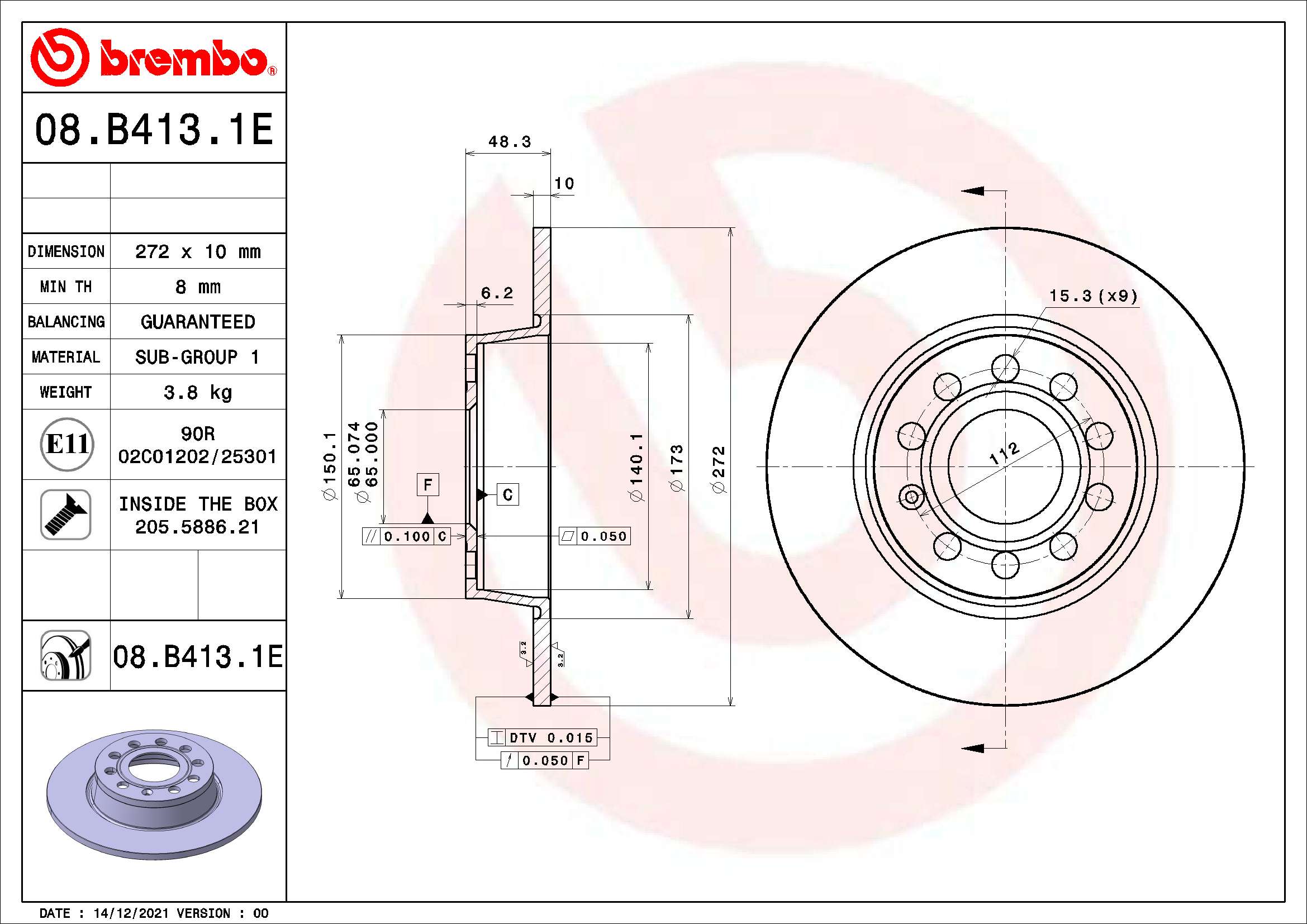 Remschijven Brembo KT 08 025