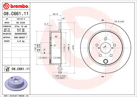 Remschijven Brembo 08.C661.11