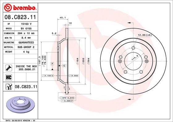 Remschijven Brembo 08.C823.11