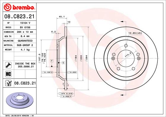 Remschijven Brembo 08.C823.21