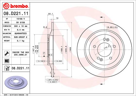 Remschijven Brembo 08.D221.11