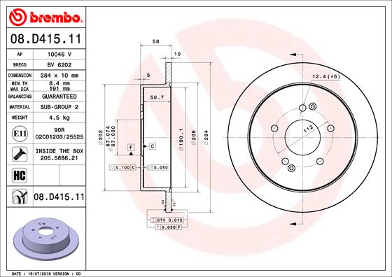 Remschijven Brembo 08.D415.11