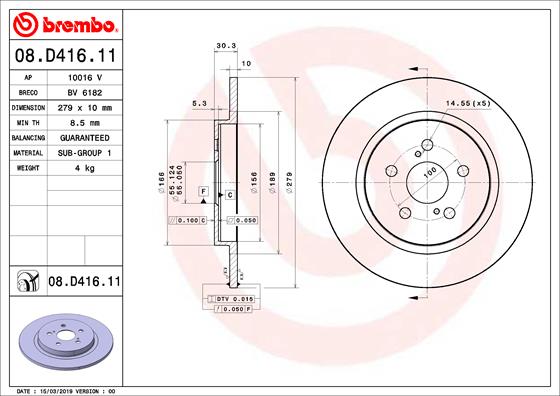 Remschijven Brembo 08.D416.11