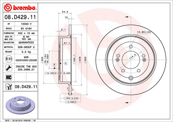 Remschijven Brembo 08.D429.11