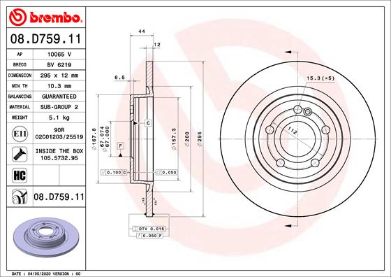 Remschijven Brembo 08.D759.11