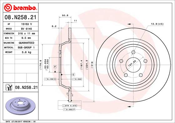 Remschijven Brembo 08.N258.21