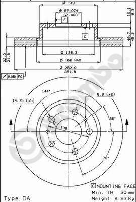 Remschijven Brembo 09.3803.10