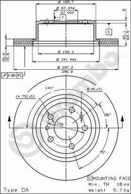 Remschijven Brembo 09.3950.10