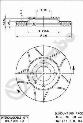 Remschijven Brembo 09.4765.75