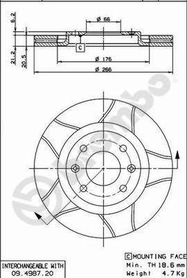 Remschijven Brembo 09.4987.76