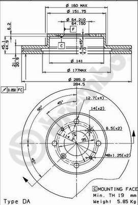 Remschijven Brembo 09.5124.10