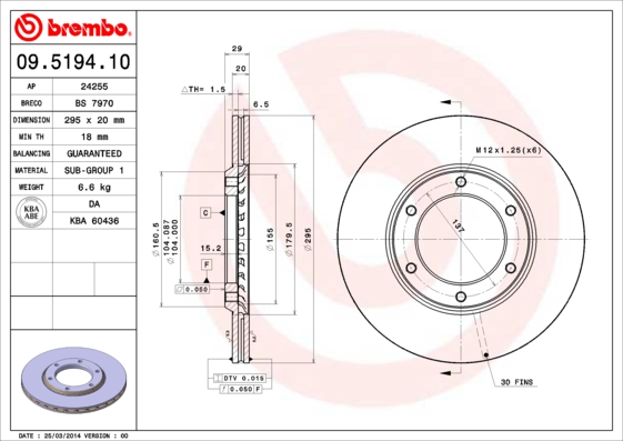 Remschijven Brembo 09.5194.10