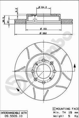 Remschijven Brembo 09.5509.75