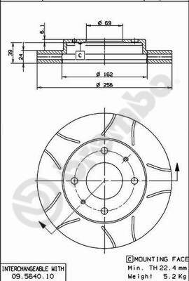 Remschijven Brembo 09.5640.75