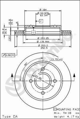 Remschijven Brembo 09.5708.75