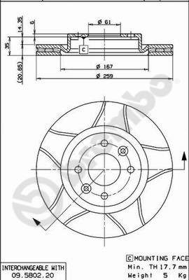 Remschijven Brembo 09.5802.76