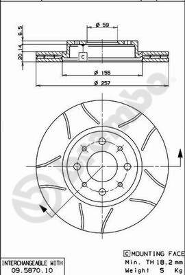 Remschijven Brembo 09.5870.75