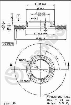 Remschijven Brembo 09.6724.10