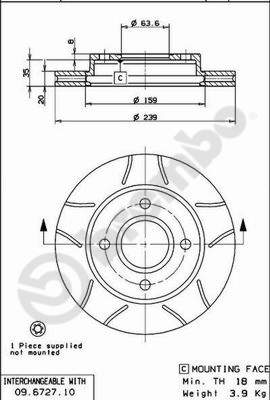 Remschijven Brembo 09.6727.77