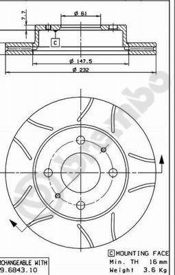 Remschijven Brembo 09.6943.75
