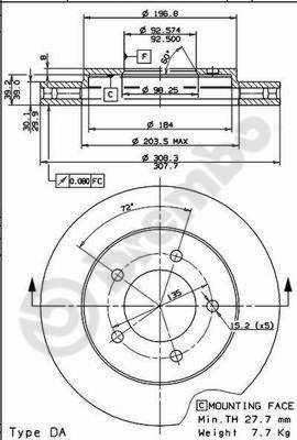 Remschijven Brembo 09.7653.10