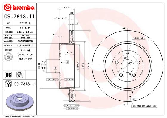 Remschijven Brembo 09.7813.11