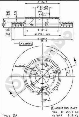 Remschijven Brembo 09.8411.11